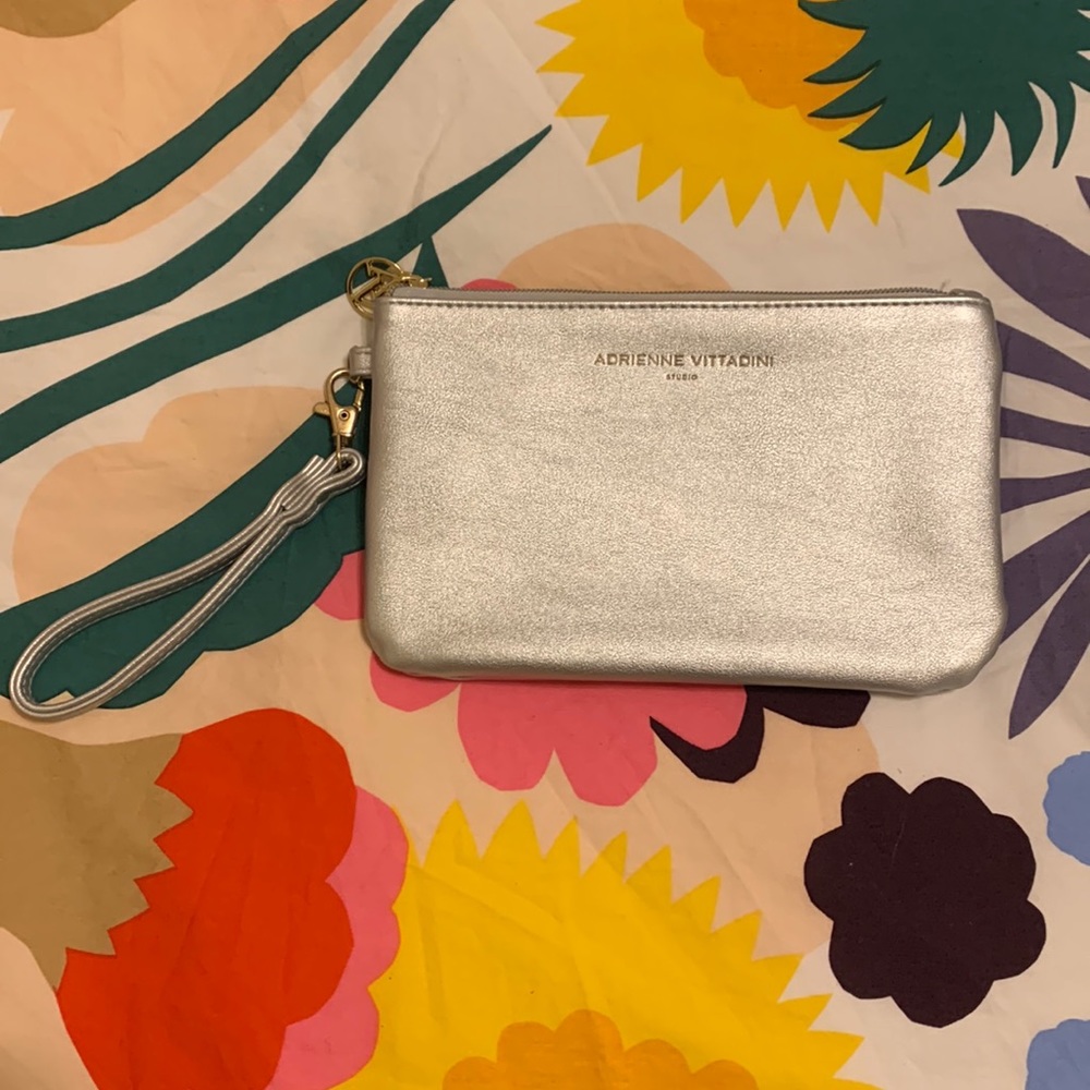 Adrienne Vittadini Silver Charging Wristlet